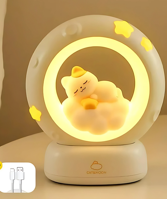 Nostalgic cat and moon light