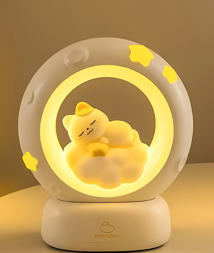 Nostalgic cat and moon light