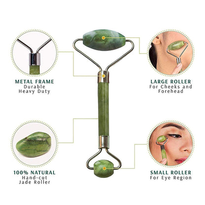 Nostalgic Facial Massager Jade Roller & Gua Sha Tool : Jawline+Glow