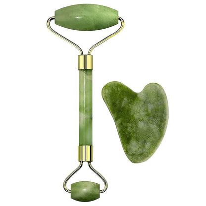 Nostalgic Facial Massager Jade Roller & Gua Sha Tool : Jawline+Glow