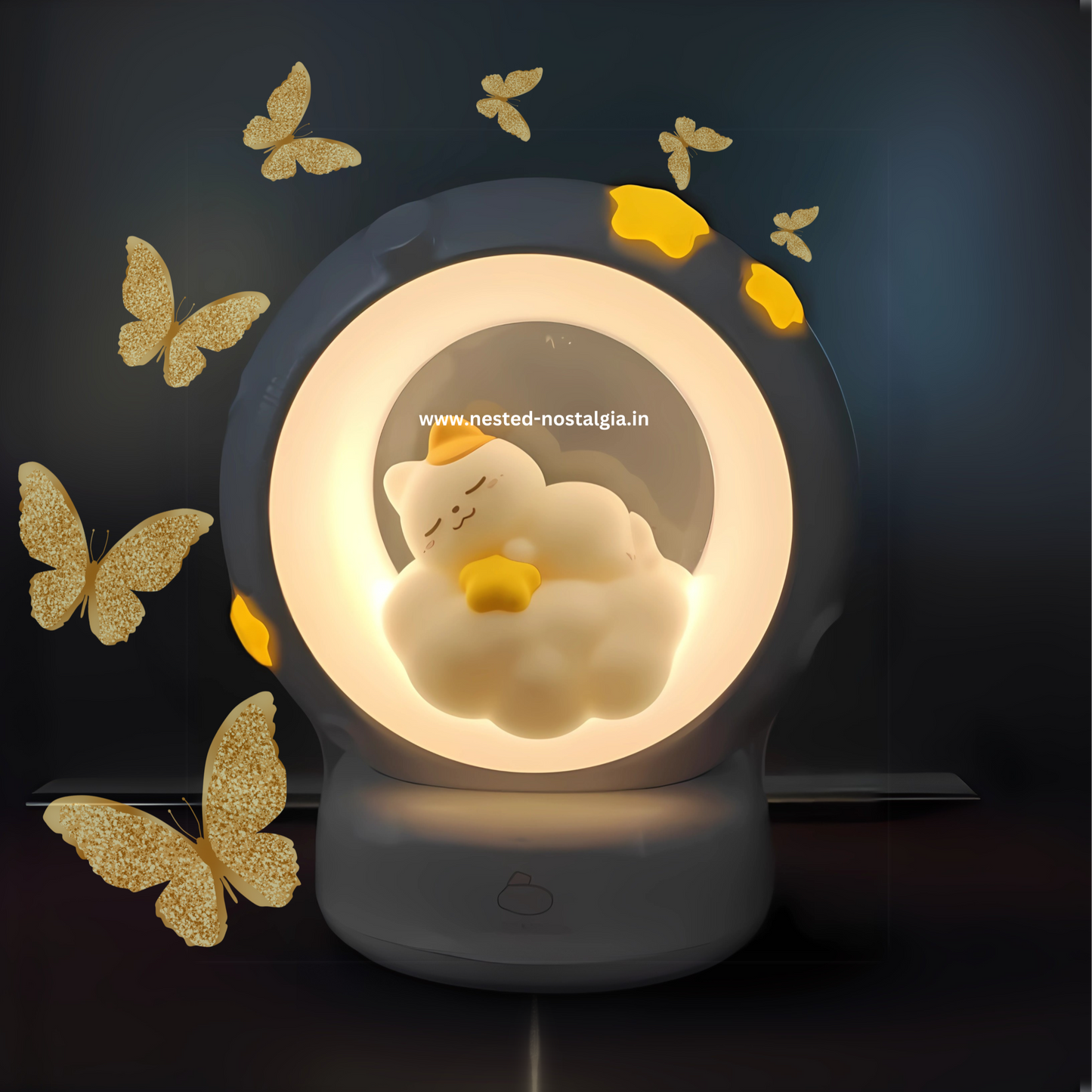 Nostalgic cat and moon light